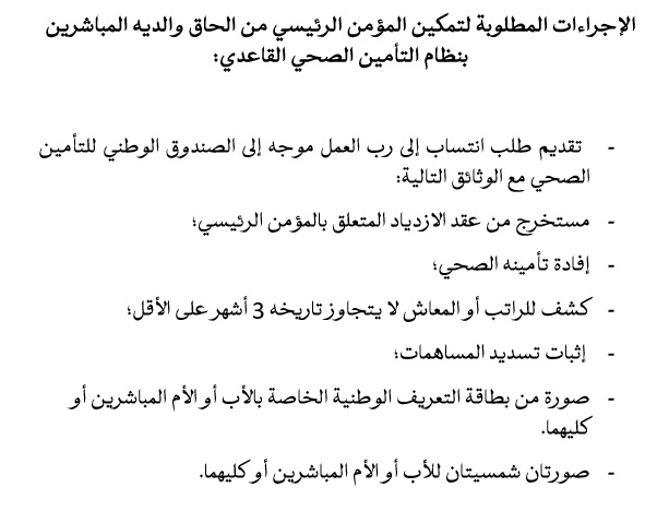 Procédures demandés pour permettre à l&rsquo;assuré principal d&rsquo;affilier ses ascendants au régime d&rsquo;assurance maladie de base